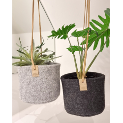  Blomsterpotte af Zero Waste uld, Charcoal
