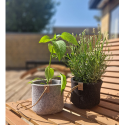  Blomsterpotte af Zero Waste uld, Charcoal