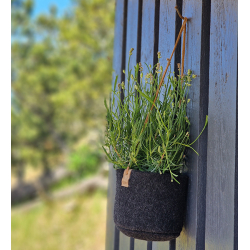  Blomsterpotte af Zero Waste uld, Charcoal