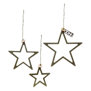 s/3 WOODz Christmas stars, Burnt Olive