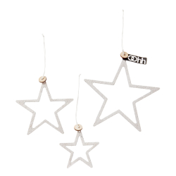 s/3 WOODz Christmas stars, Hvid
