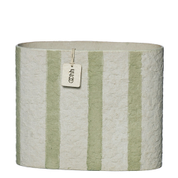 Hampton boat vase. Sage/Off White