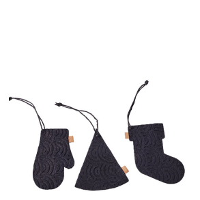 Zero Waste box med 12 styks julepynt, Sort