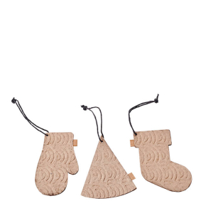 Zero Waste box med 12 styks julepynt, Naturlig