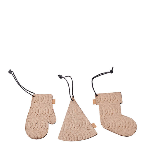 Zero Waste box med 12 styks julepynt, Naturlig