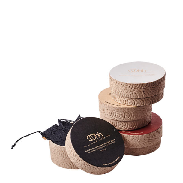 Zero Waste box med 12 styks julepynt, Naturlig