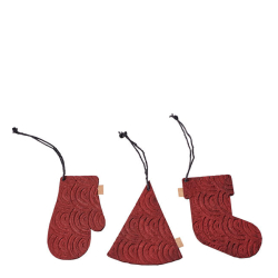 Zero Waste box med 12 styks julepynt, Rd 