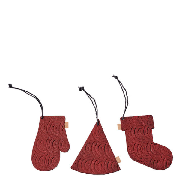 Zero Waste box med 12 styks julepynt, Rd 