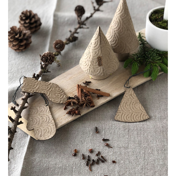 Zero Waste box med 12 styks julepynt, Naturlig