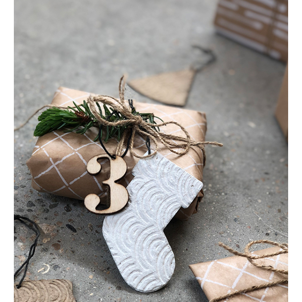 Zero Waste box med 12 styks julepynt, Naturlig