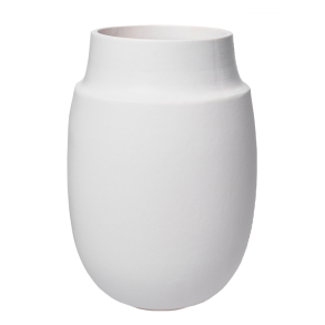 Aya vase med sand finish, White