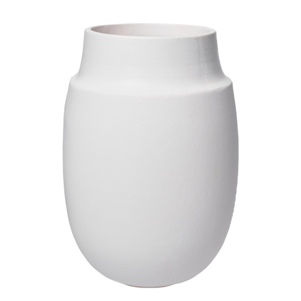 Aya vase med sand finish, White