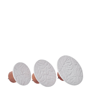 Leaf knobs, st med 3 knager, Grey