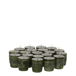 Timber Votives, 20 pcs, Hunting Green