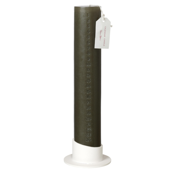  XL kalenderlys m/hvid stage, Burnt Olive