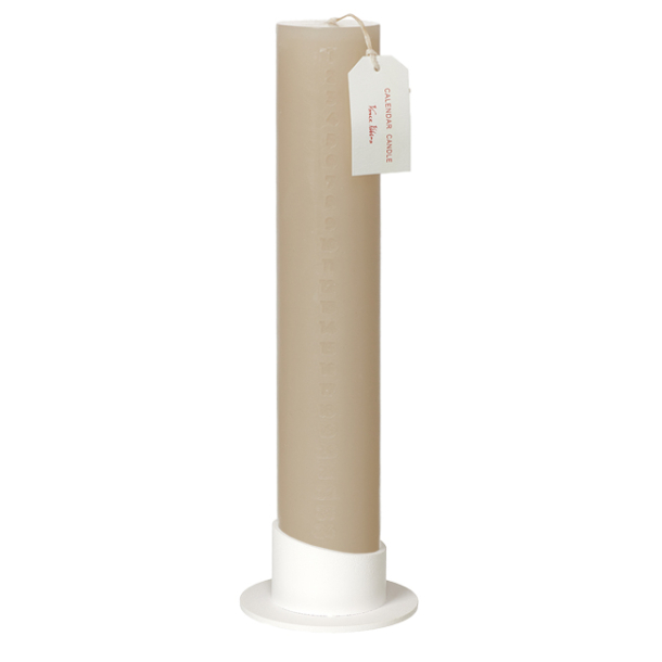  XL calender candle w/white holder, Moon