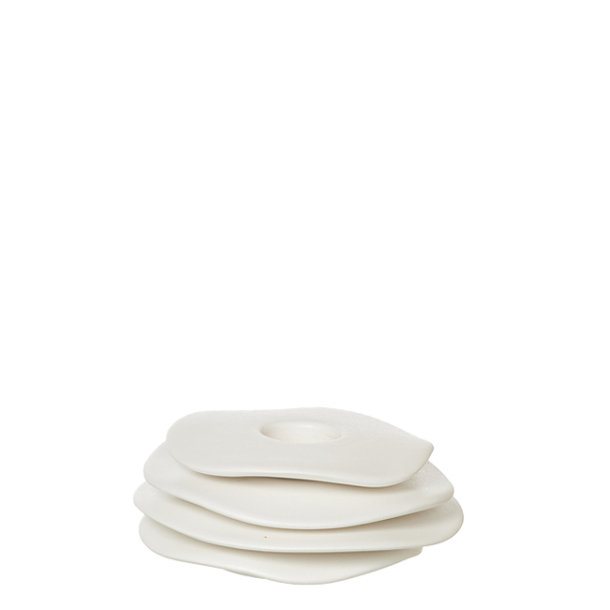  Lily Candle Holder sandy finish, White