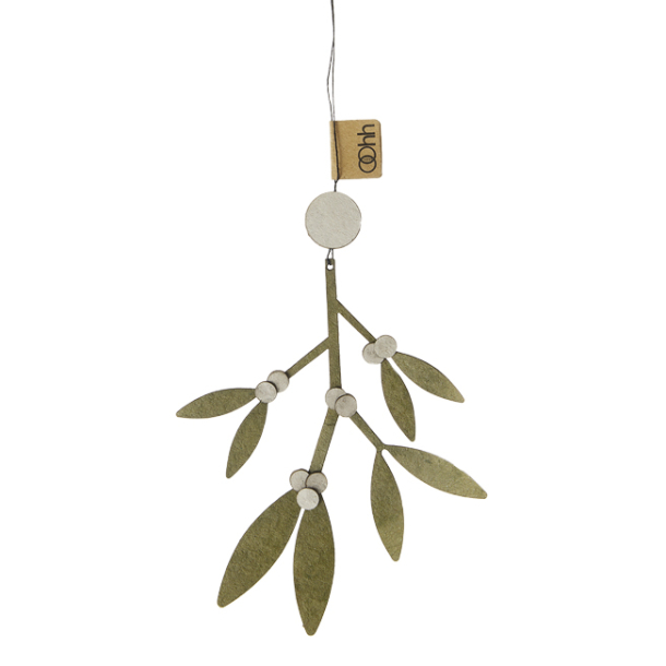  Misteltoe ornament, Burnt Olive/White