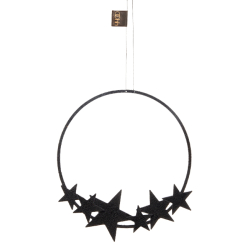 WOODz krans m/stars, Black