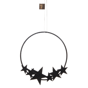 WOODz krans m/stars, Black