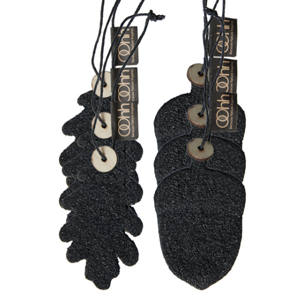 S/6 - WOODz ophng: 3 agern + 3 egetrsblade, Black