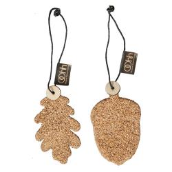 S/6 - WOODz ophng: 3 agern + 3 egetrsblade, Light Wood