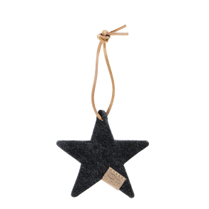 Stjerne ornament af Zero Waste uld, Charcoal
