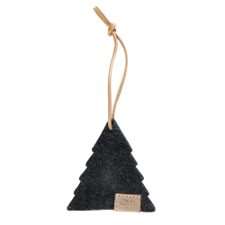 Tr ornament af Zero Waste uld, Charcoal