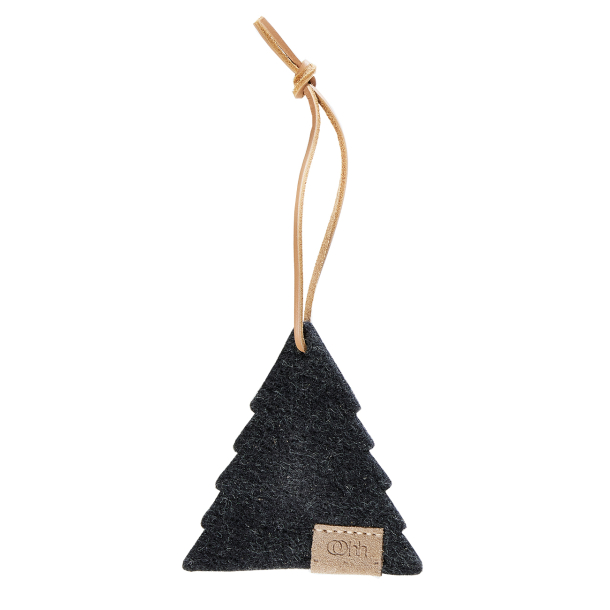 Tr ornament af Zero Waste uld, Charcoal