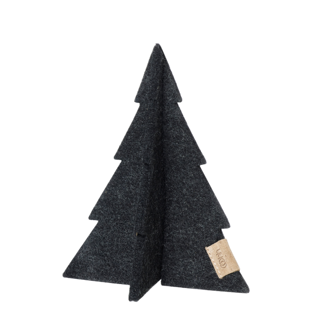Juletr lille af Zero Waste uld, Charcoal