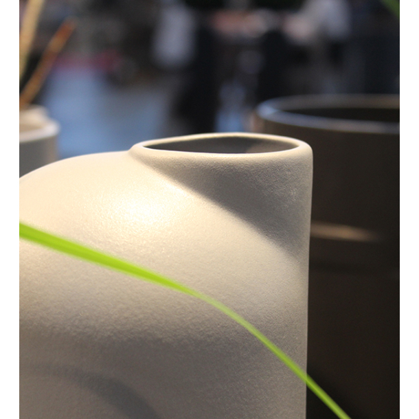 Anna keramik vase hj med sand finish, Grey