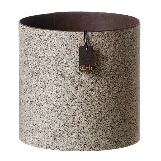 Granite hndmalet potte, Brun