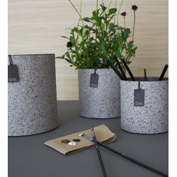 Granite hndmalet potte, Brown