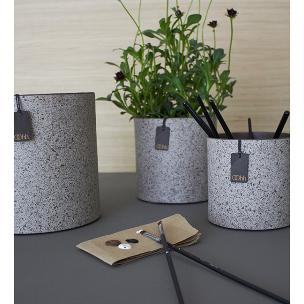 Granite hndmalet potte, Brown