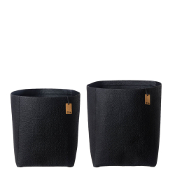 S/2 Madrid zero waste baskets, Black
