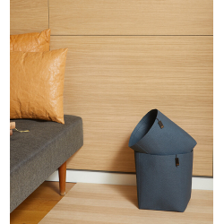 S/2 Madrid zero waste baskets, Black