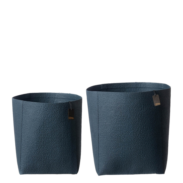 S/2 Madrid zero waste baskets, Petroleum