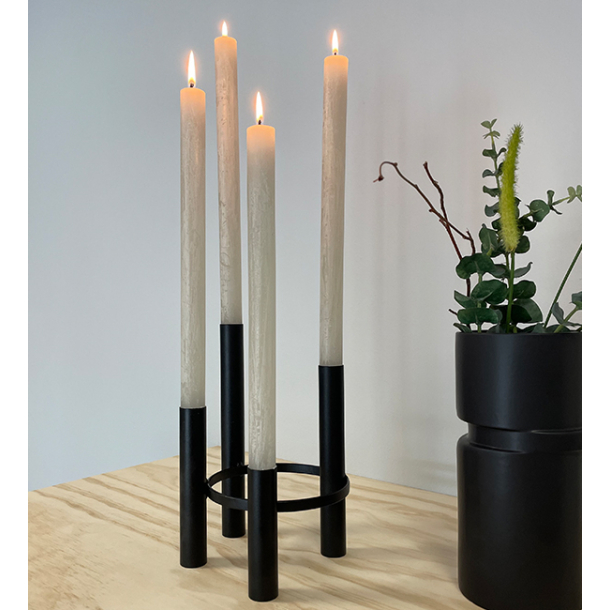 Vienna 4 arm candle holder. Black