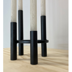 Vienna 4 arm candle holder. Black