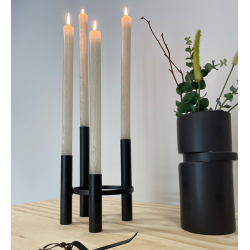 Vienna 4 arm candle holder. Black