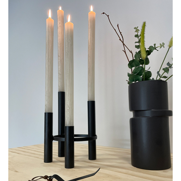 Vienna 4 arm candle holder. Black