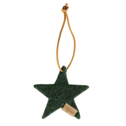 Stjerne ornament af Zero Waste uld, Green