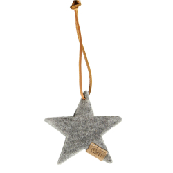 Stjerne ornament af Zero Waste uld, Grey