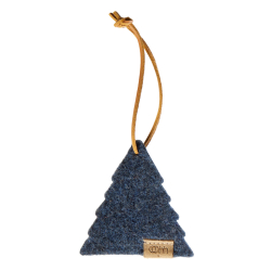 Tr ornament af Zero Waste uld, Blue