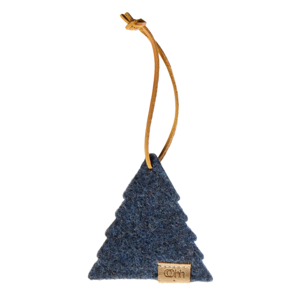 Tr ornament af Zero Waste uld, Blue