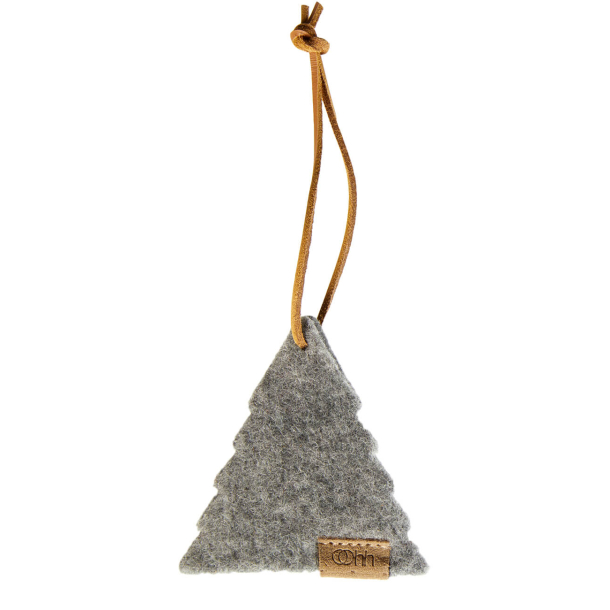 Tr ornament af Zero Waste uld, Grey