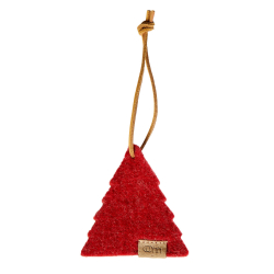 Tr ornament af Zero Waste uld, Red