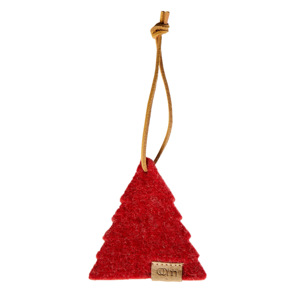 Tr ornament af Zero Waste uld, Red