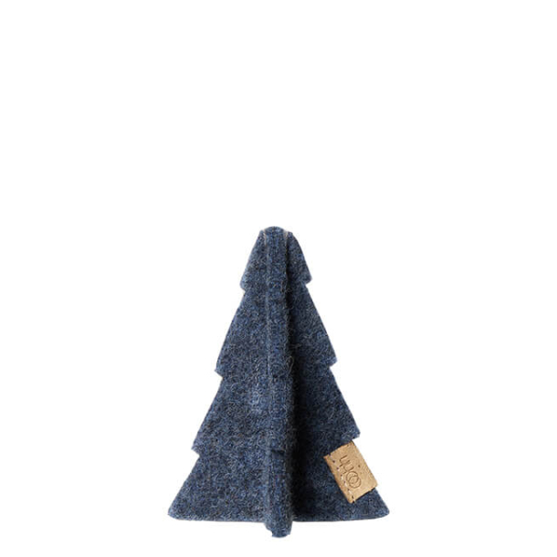 Juletr lille af Zero Waste uld, Blue