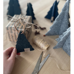 Juletr lille af Zero Waste uld, Charcoal